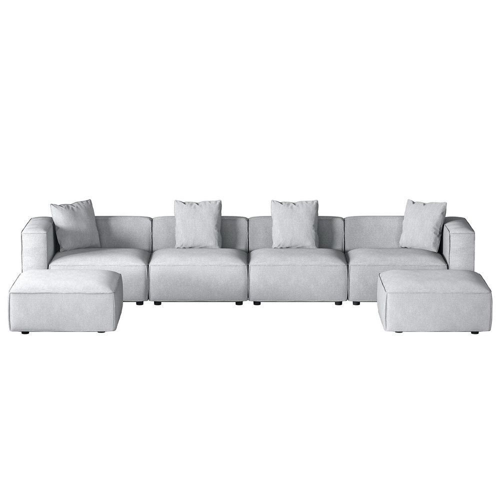 Mckenzie 6-Seater Modular Sofa Chaise Set - Grey