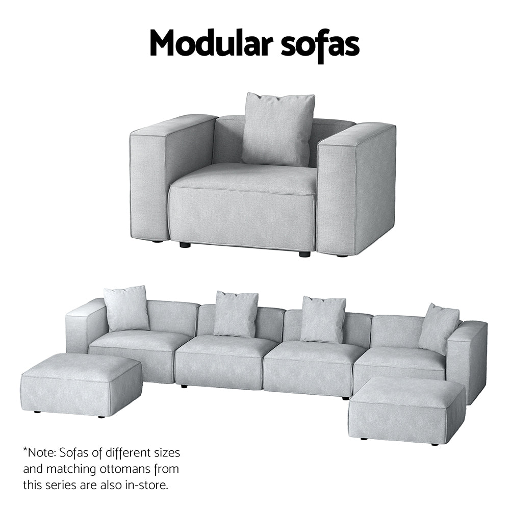 Mckenzie 6-Seater Modular Sofa Chaise Set - Grey