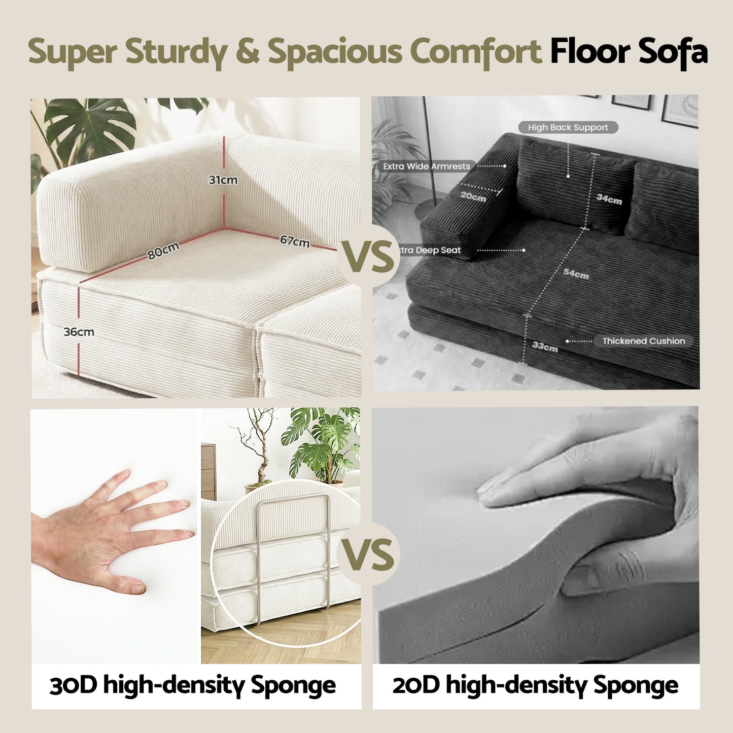Melody 2 Seater Convertible Folding Sofa Bed - White