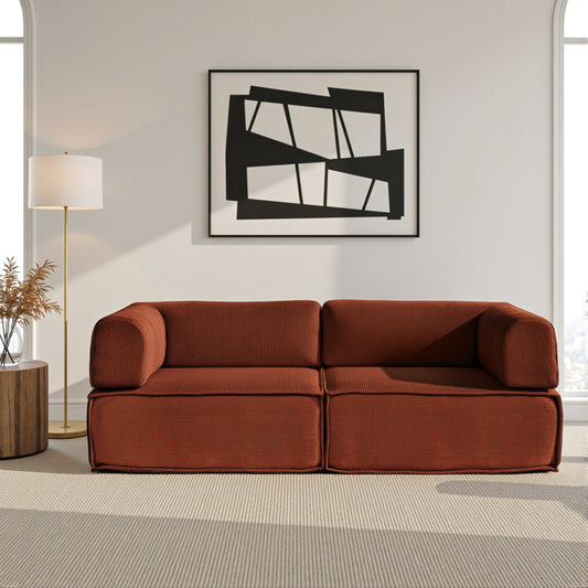 Melody 2 Seater Convertible Folding Sofa Bed - Orange