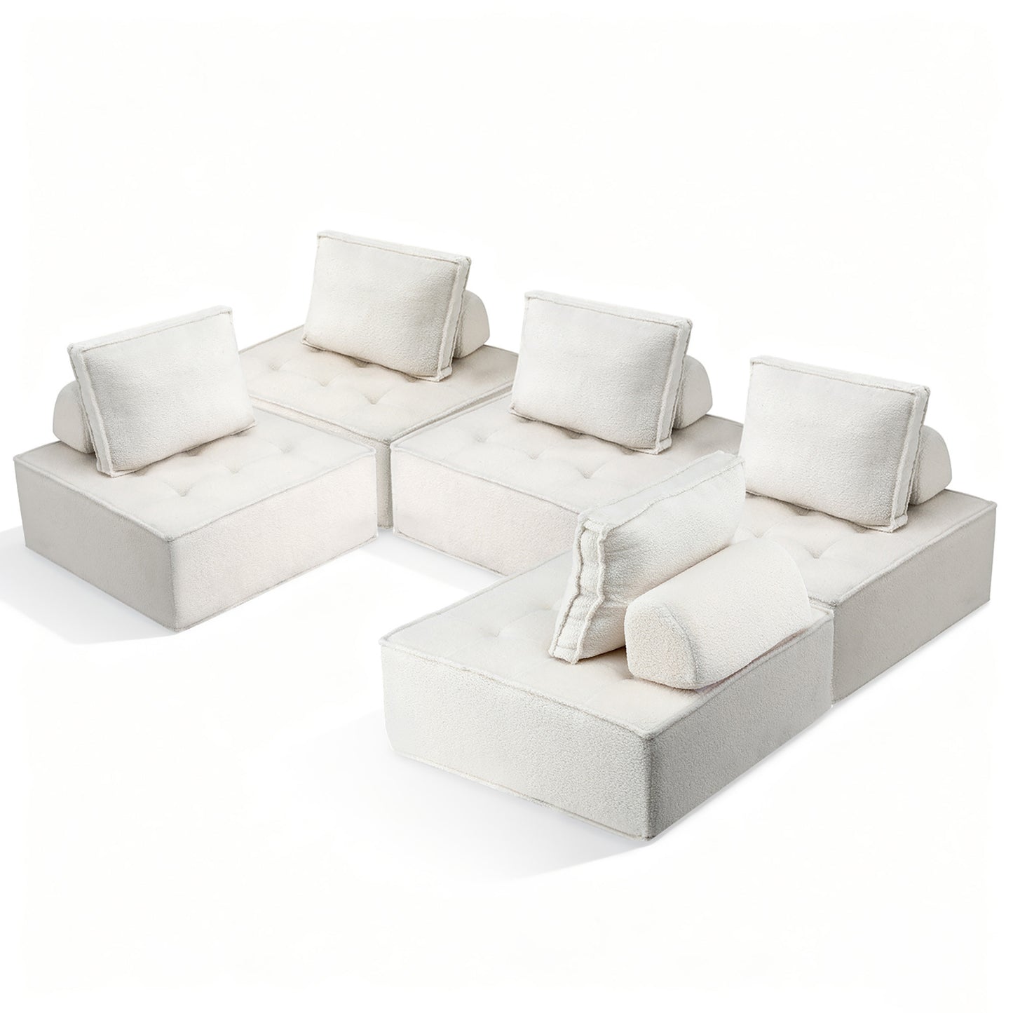 Moritz Floor Sofa Lounge Chair 5 Seater with Pillow