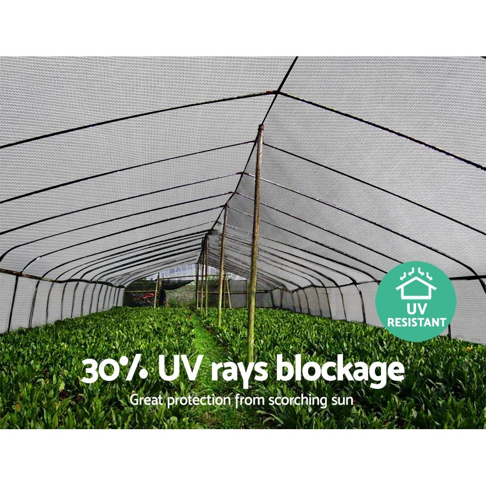 Instahut 30% Shade Cloth 3.66x10m Shade cloth Wide Heavy Duty White