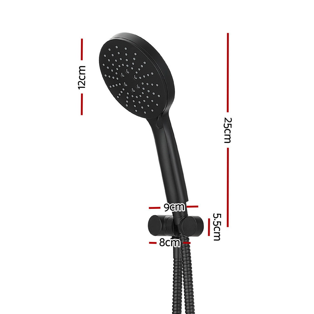 Handheld Shower Head Holder 4.7'' High Pressure - Black
