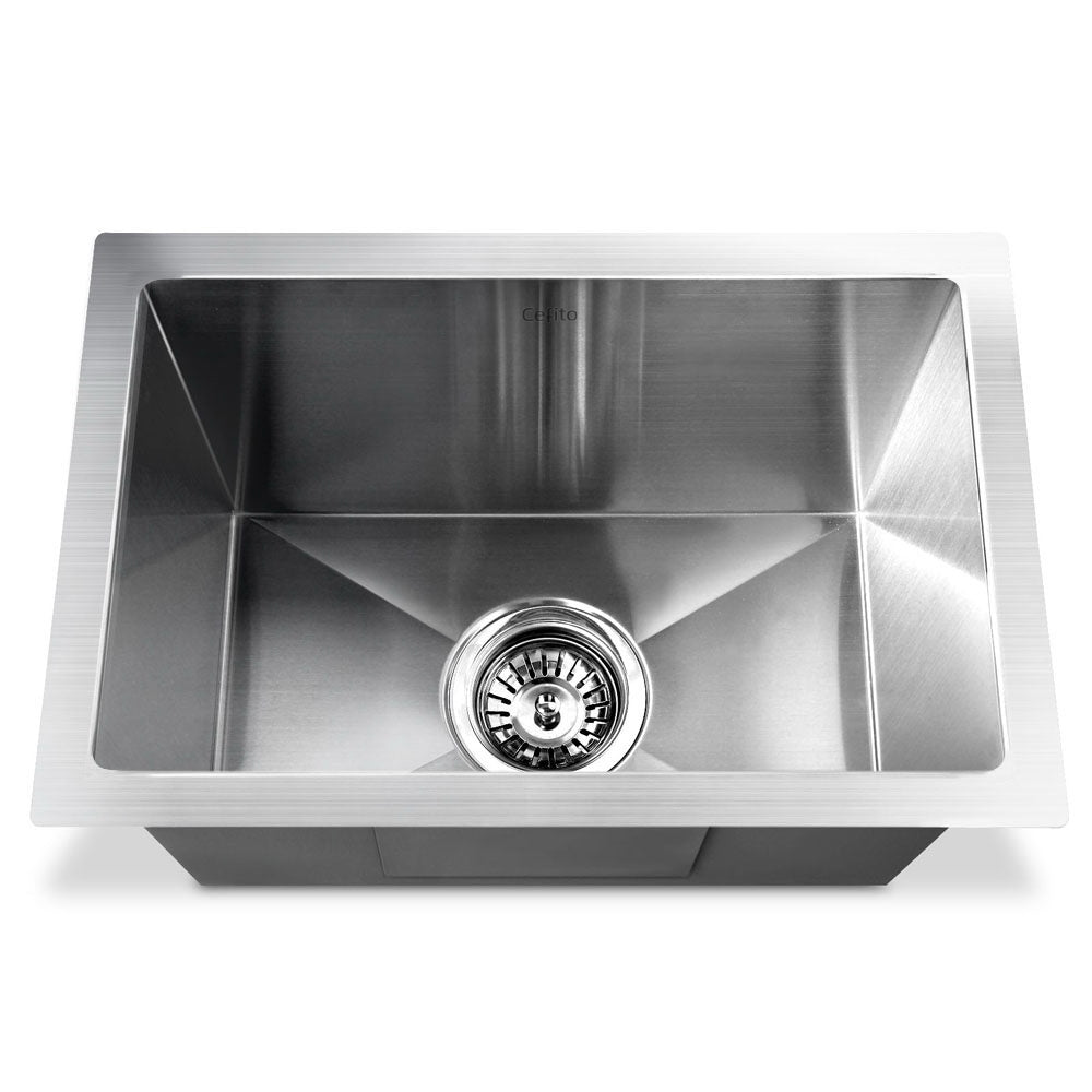 Cefito Kitchen Sink 45X30cm Stainless Steel Basin Single Bowl Silver