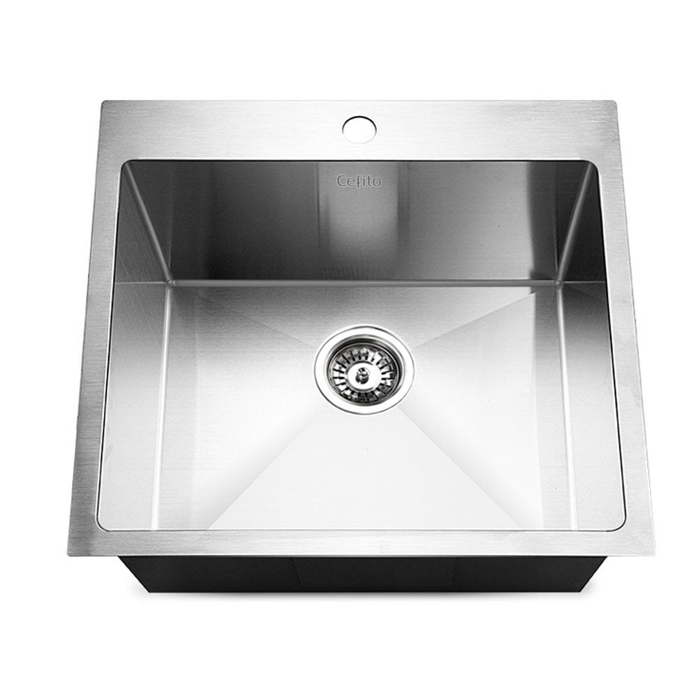 Cefito Kitchen Sink 53X50cm Stainless Steel Basin Single Bowl Silver