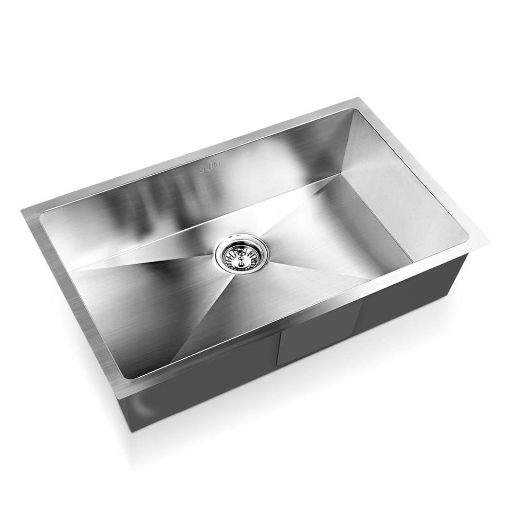 Cefito Kitchen Sink 70X45cm Stainless Steel Basin Single Bowl Silver