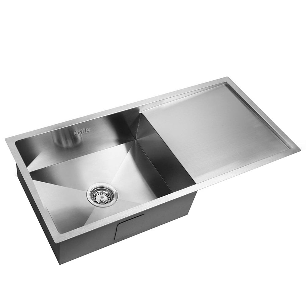 Cefito Kitchen Sink 96X45cm Stainless Steel Basin Single Bowl Silver