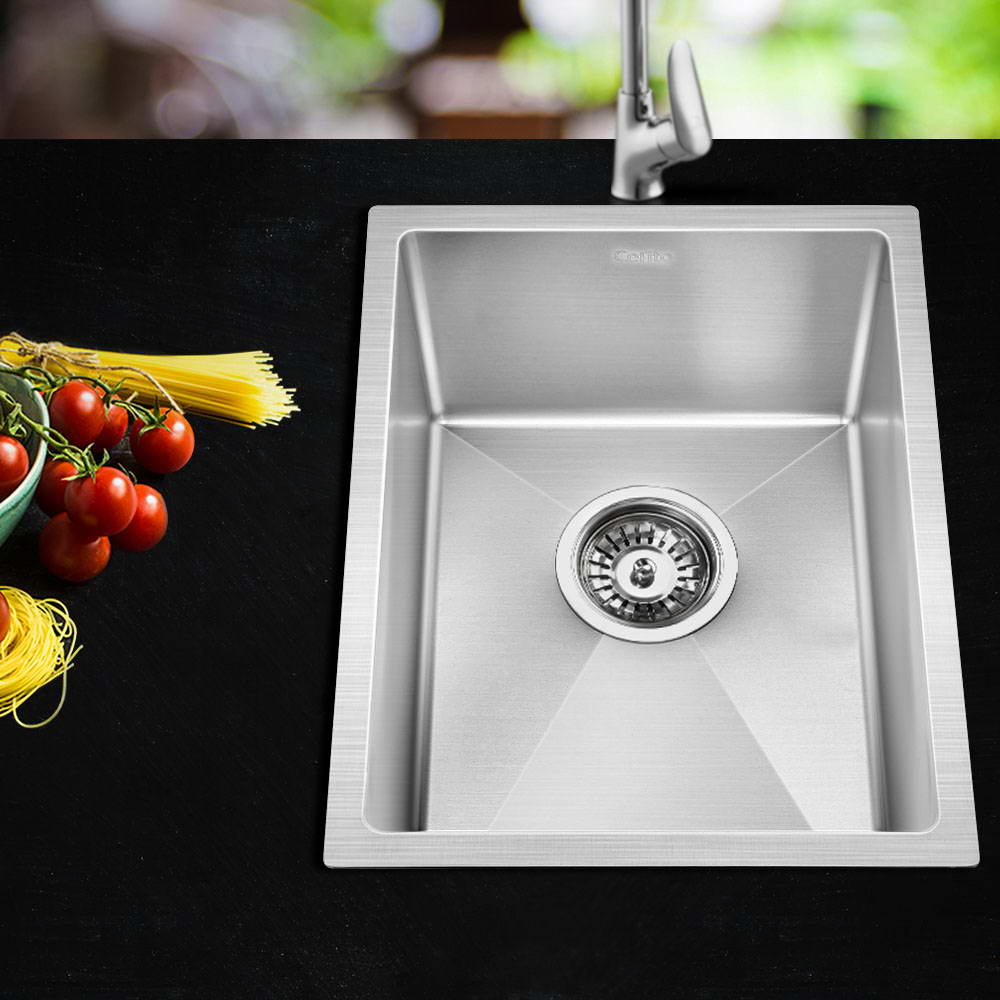 Kitchen Sink 44X34CM Stainless Steel Nano Basin Single Bowl Silver