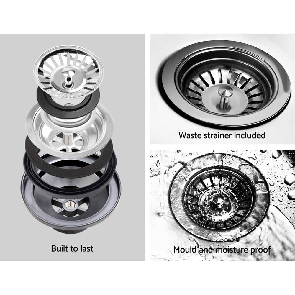 Stone Kitchen Sink Round 430MM Granite Under/Topmount Basin Bowl Laundry White