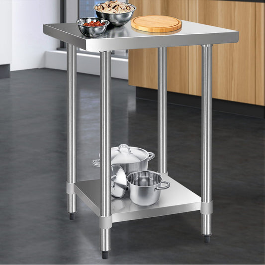 610x610m Commercial Stainless Steel Kitchen Bench