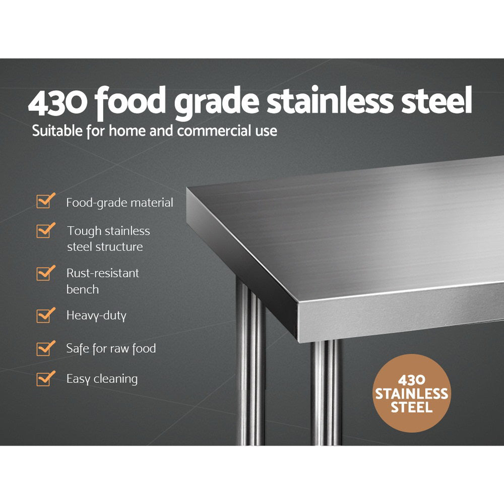 610x1219mm Commercial Stainless Steel Kitchen Bench