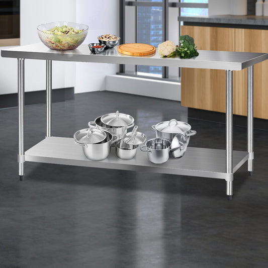 610x1829mm Commercial Stainless Steel Kitchen Bench