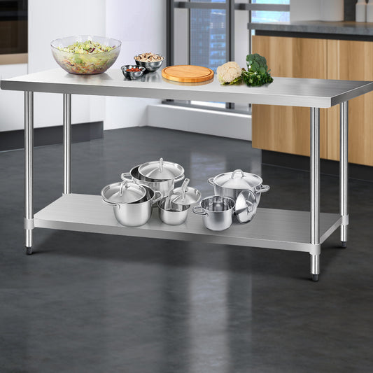 1829x762mm Commercial Stainless Steel Kitchen Bench