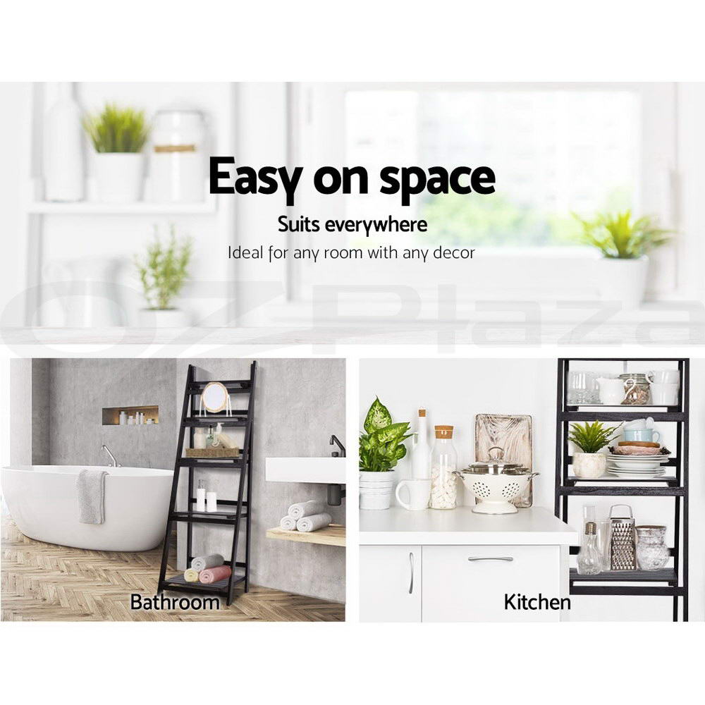 Artiss Bookshelf Corner Shelf 5 Tiers - Zane Coffee