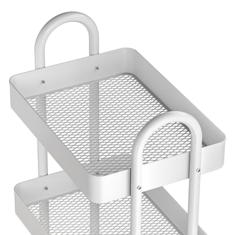 Storage Trolley Kitchen Cart 4 Tiers - White