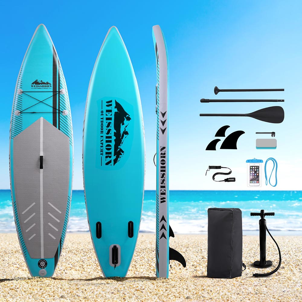 Stand Up Paddle Board 10.5ft Inflatable SUP Surfboard Paddleboard Kayak Surf - Green