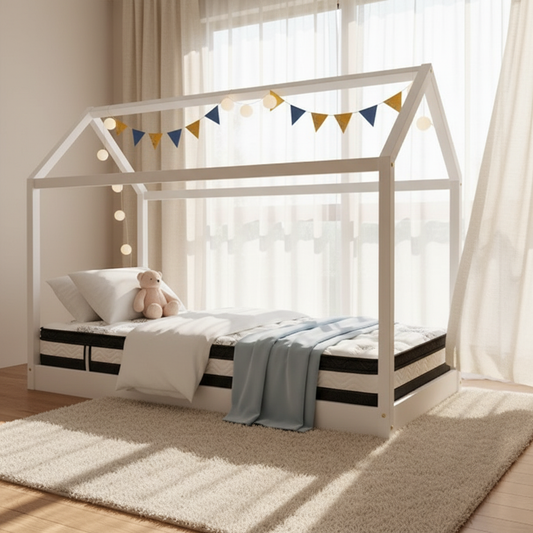 Sapphire Bed & Mattress Package House Shape - White Single