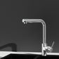 Kitchen Mixer Tap Pull Out Rectangle 2 Mode Sink Basin Faucet Swivel - Chrome