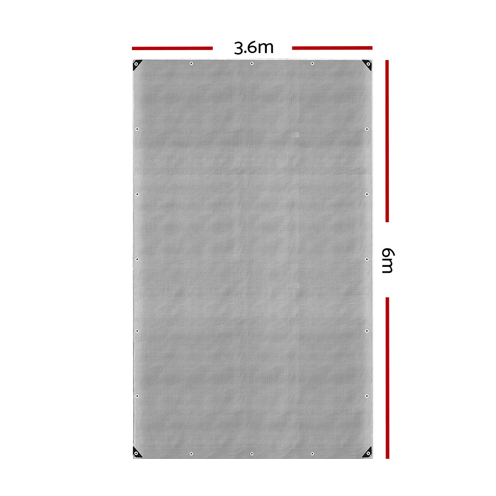 Tarpaulin Tarp 3.6x6m Tarp Camping Tarps Poly Heavy Duty Cover 180gsm