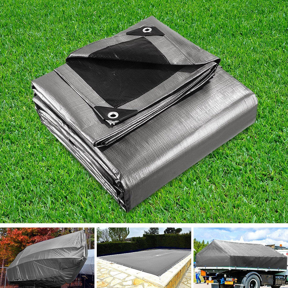 Tarpaulin Tarp 3x3.6m Camping Tarps Poly Heavy Duty Cover 180gsm