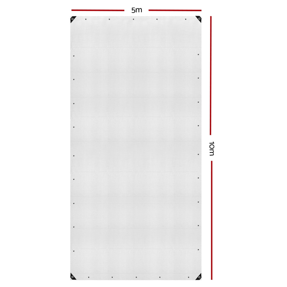 5x10m Tarp Camping Tarps Poly Tarpaulin Heavy Duty Cover 135gsm Clear