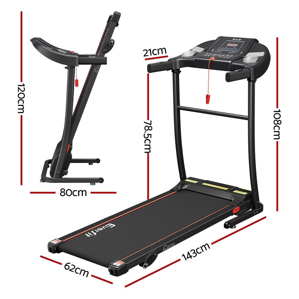 Treadmill Electric Home Gym Fitness Exercise Equipment Incline 400mm - Black