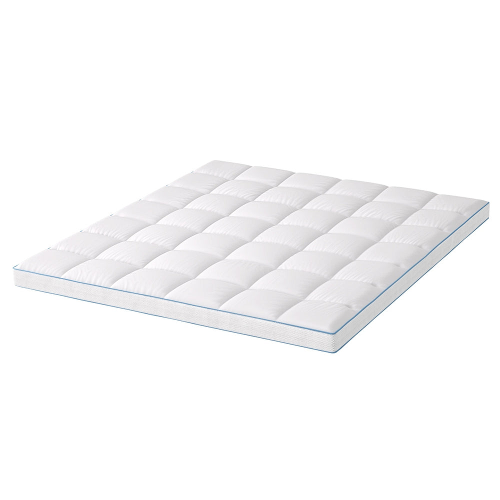King Giselle Bedding 1500GSM Bamboo Pillowtop Mattress Topper 10cm Thick Pad