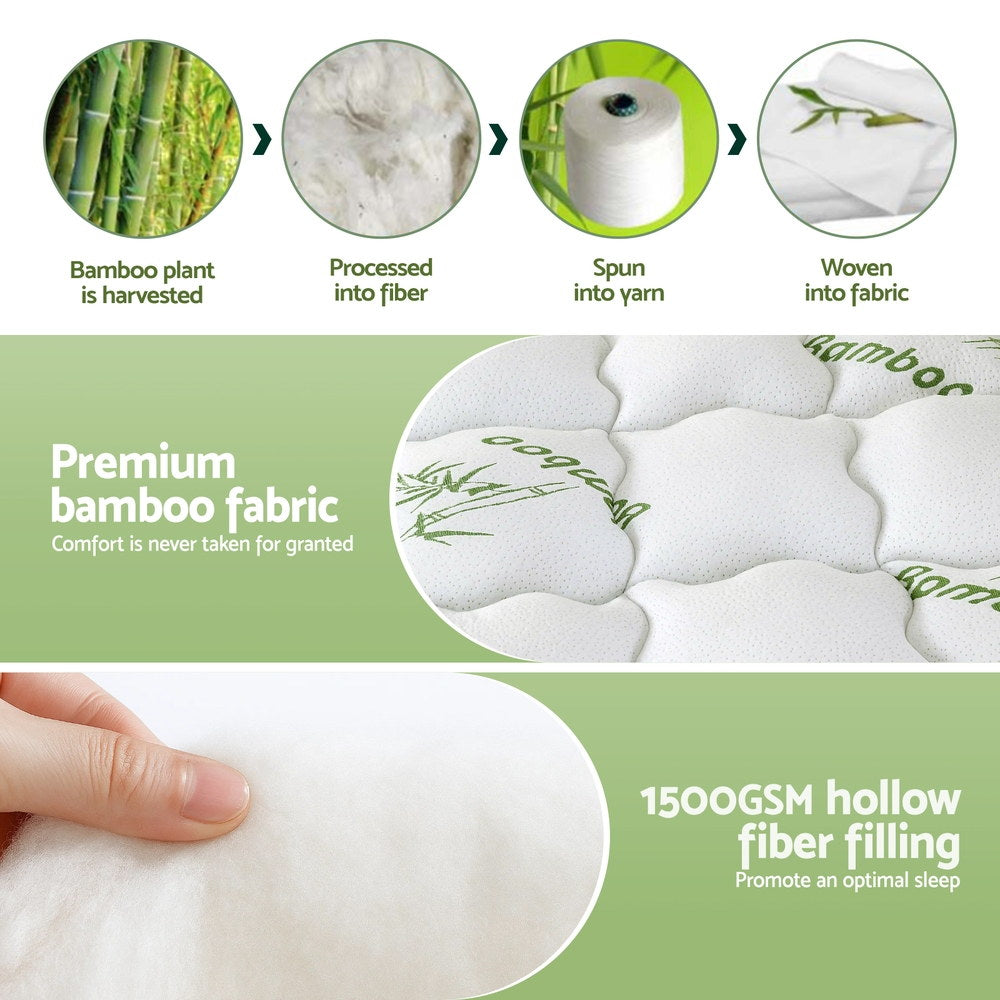 Double Giselle Bedding 1500GSM Pillowtop Mattress Topper Bamboo Mattress Pad