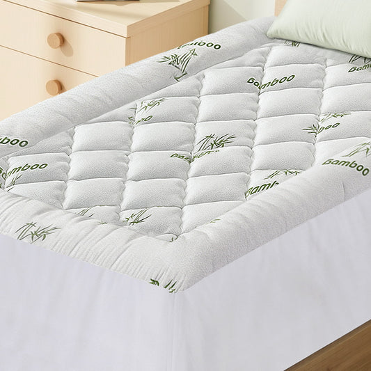 Single Giselle Bedding 5cm Pillowtop Mattress Topper 1000GSM Thick Soft Bamboo Cooling Pad