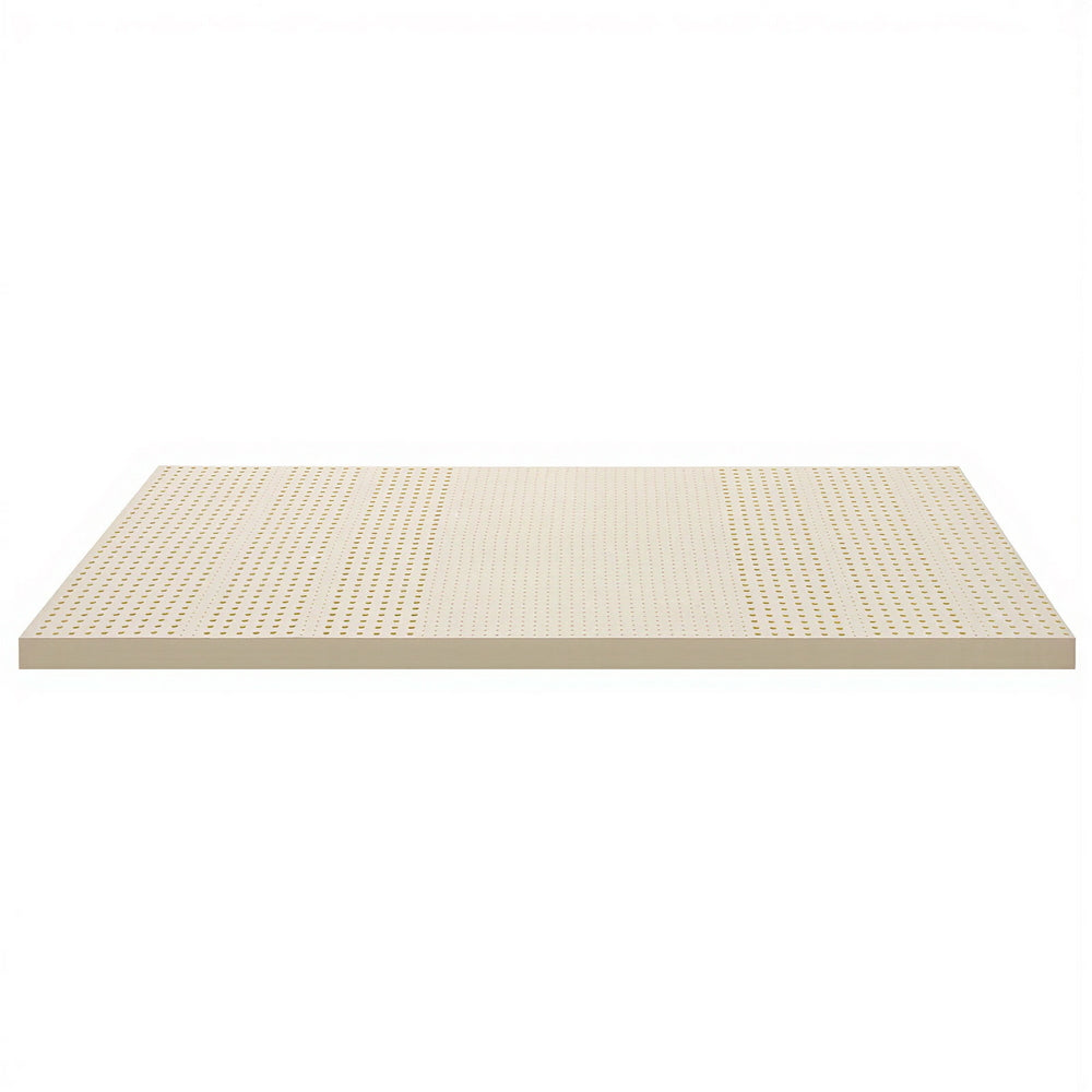 King Single Giselle Bedding Latex Mattress Topper, 7.5cm Thick 7-Zone Pressure Relief Bed Pad Beige