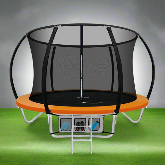 Everfit Trampoline for Kids 8FT with Ladder Enclosure Safety Net Rebounder Orange