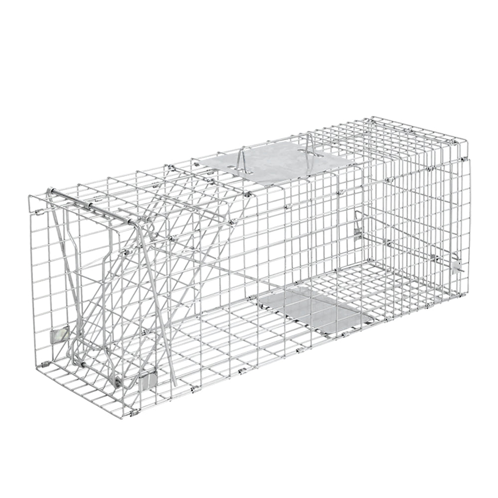 Humane Animal Trap Cage 94x34x36cm - Silver