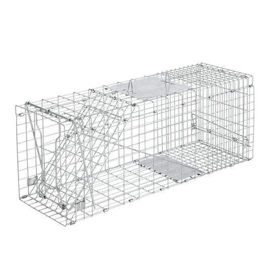Humane Animal Trap Cage 94x34x36cm - Silver