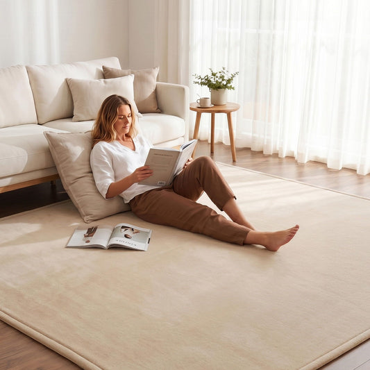 Libor 200x200cm 200x200cm Tatami Mat Floor Mattress 3cm Thick Futon Mattresses Mellow Mat Rugs Living Room Beige Beige