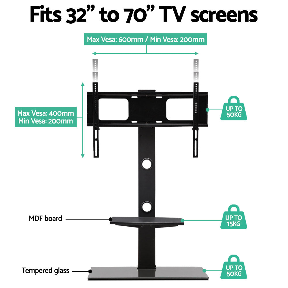 Floor TV Stand with Bracket Shelf Mount