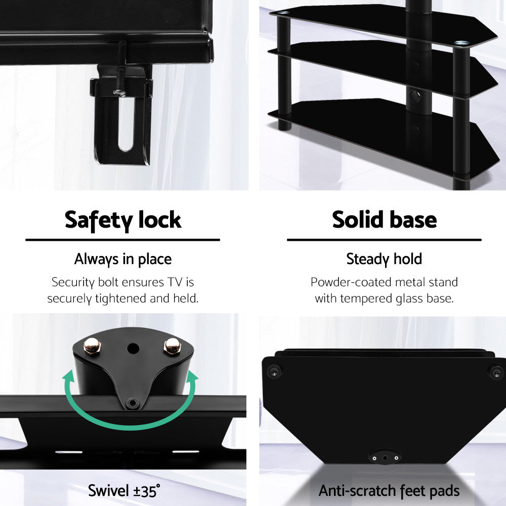 3 Tier Floor TV Stand with Bracket Shelf Mount