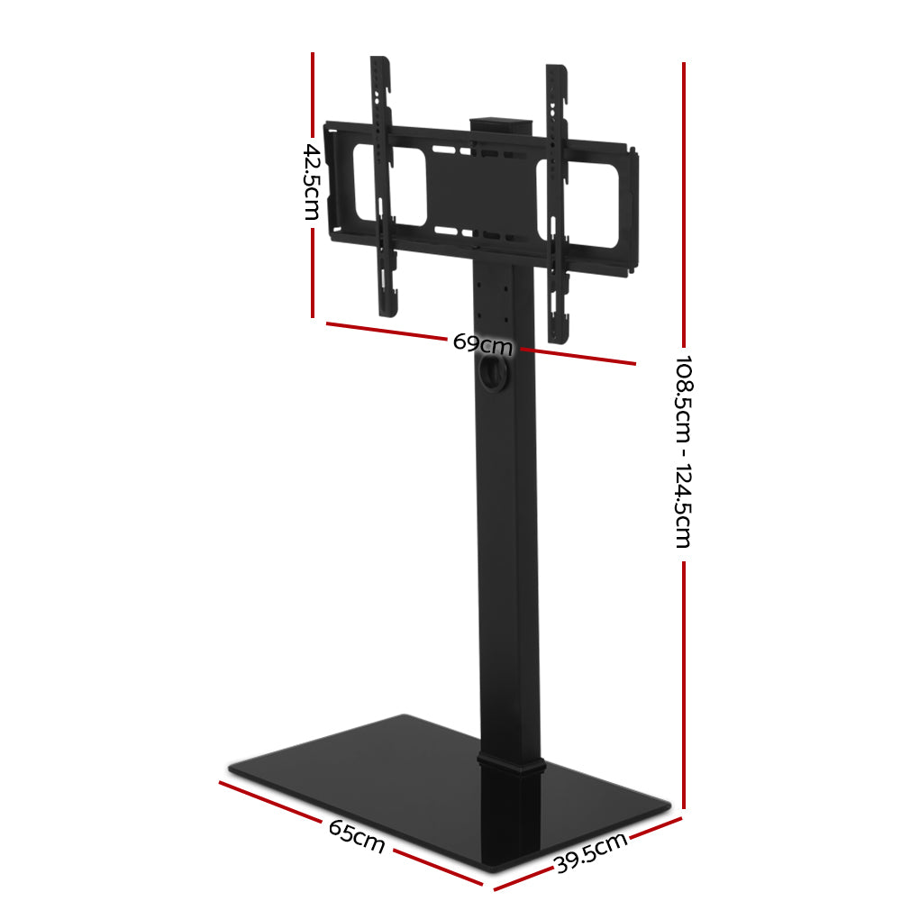 Floor TV Stand Bracket Mount Swivel Height Adjustable 32 to 70 Inch Black