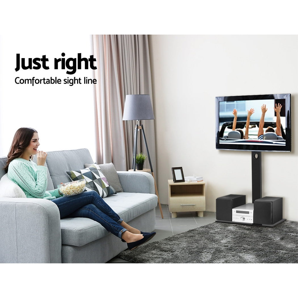 Floor TV Stand Bracket Mount Swivel Height Adjustable 32 to 70 Inch Black
