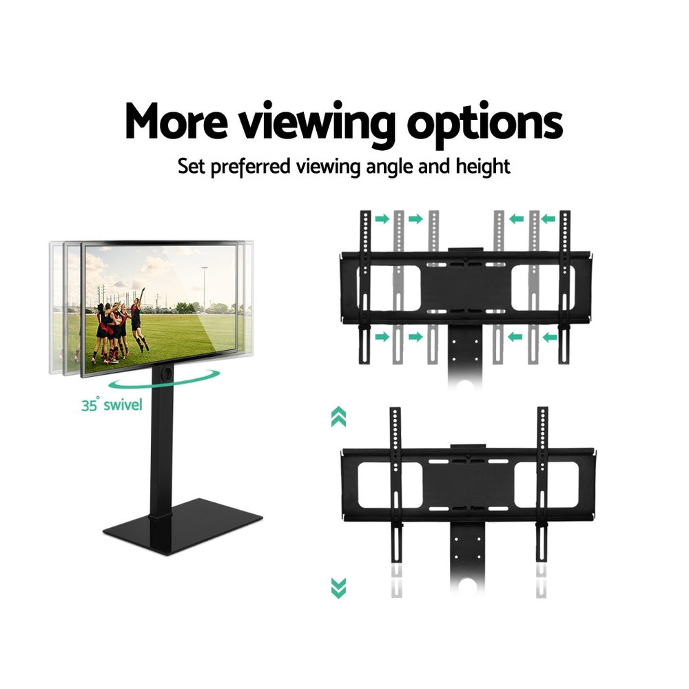 Floor TV Stand Bracket Mount Swivel Height Adjustable 32 to 70 Inch Black