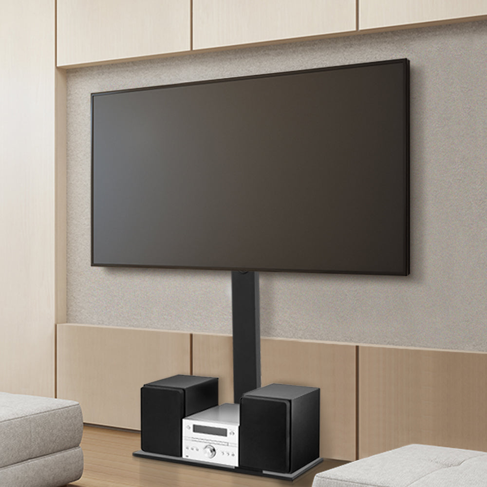 Floor TV Stand Bracket Mount Swivel Height Adjustable 32 to 70 Inch Black
