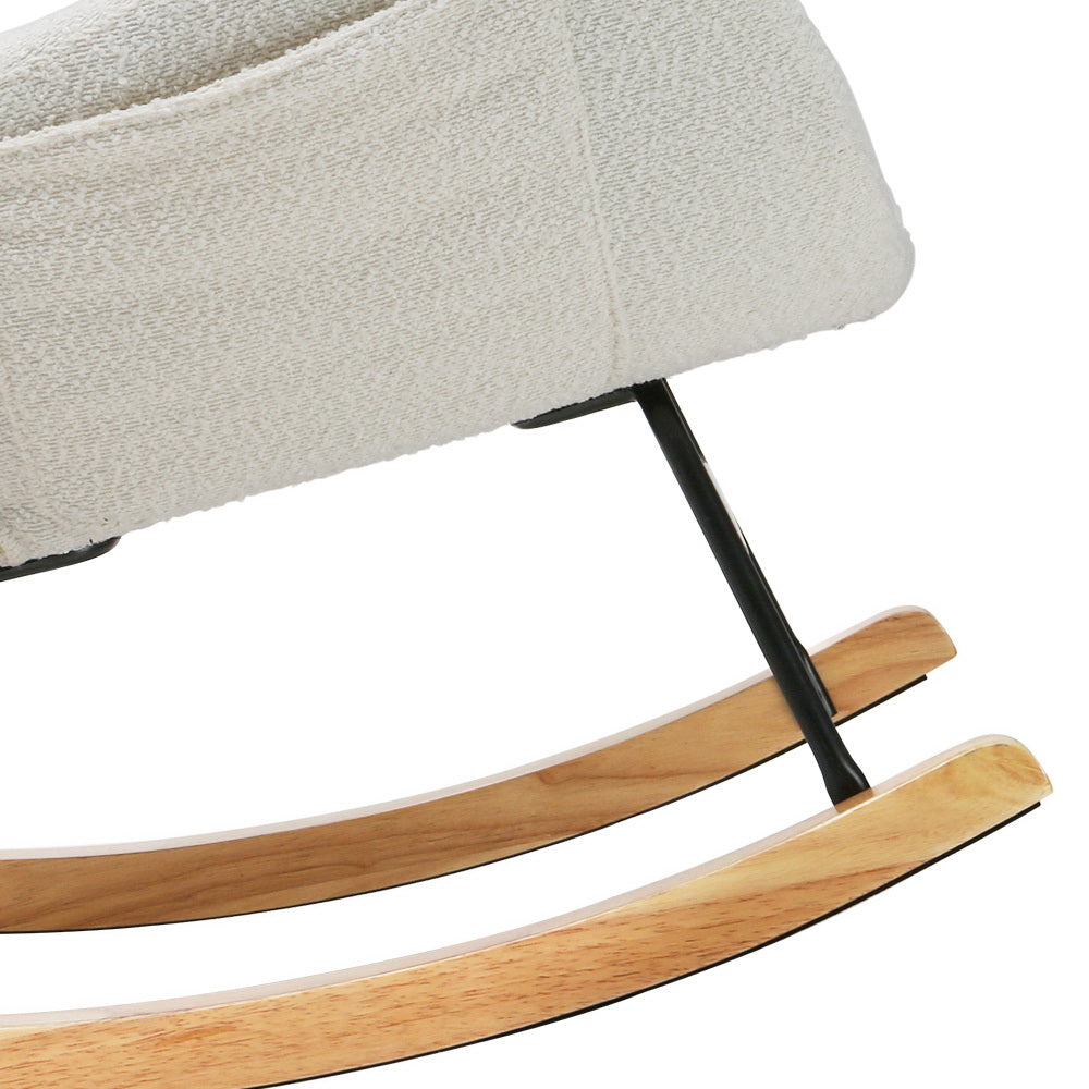 Martina Rocking Chair Armchair Pillow Bouclé - White