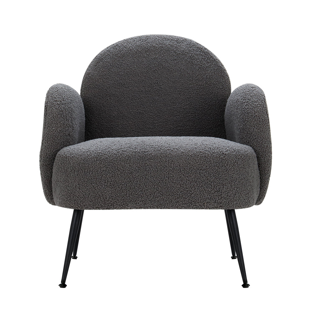 Mariana Accent Sherpa Bouclé Lounge Armchair - Charcoal