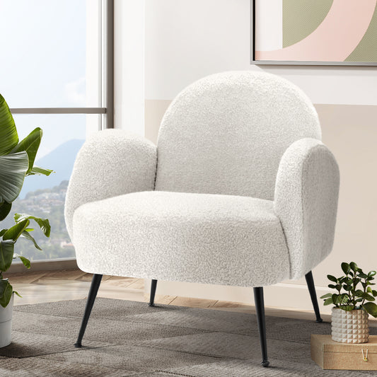Mariana Bouclé Armchair - White