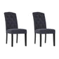 Holly Set of 2 Dining Chairs Linen Parsons Chair - Dark Grey