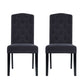 Holly Set of 2 Dining Chairs Linen Parsons Chair - Dark Grey