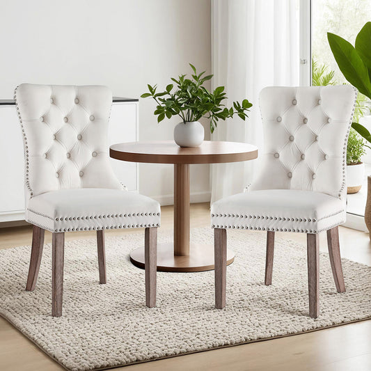 Blythe Set of 2 Dining Chairs Velvet - Beige