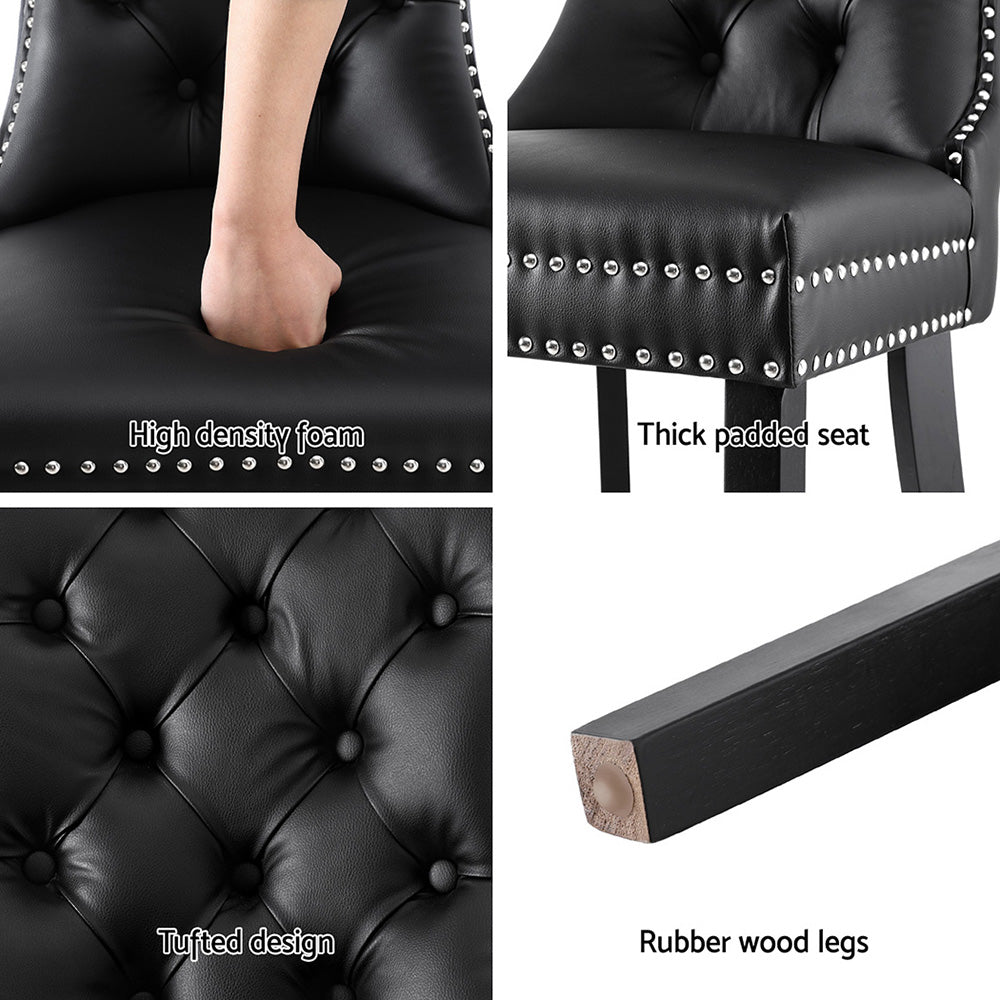 Blythe Set of 2 Dining Chairs Leather - Black