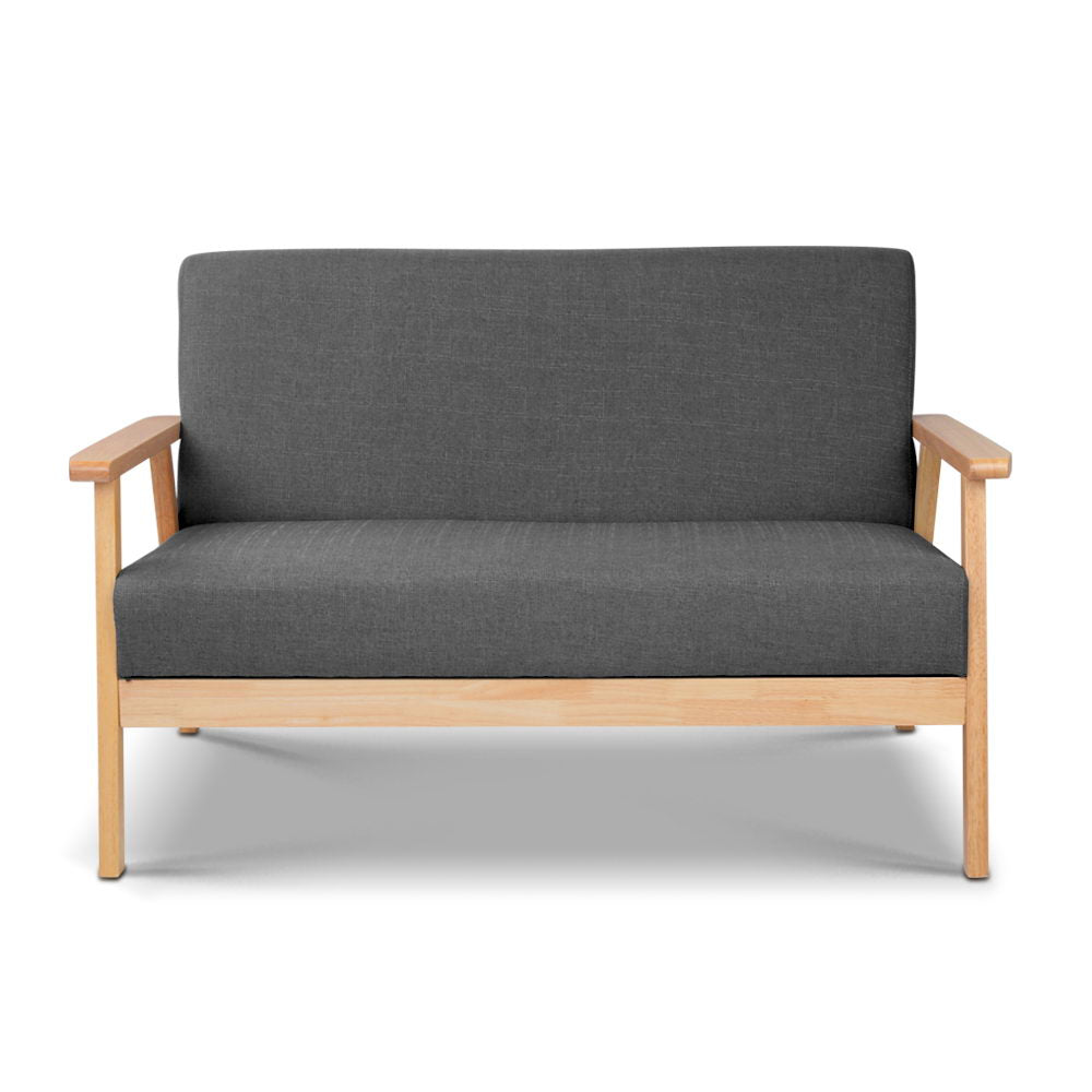 Mona 2-Seater Fabric Sofa Chair - Grey