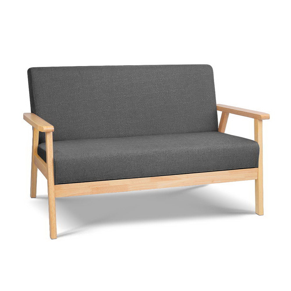 Mona 2-Seater Fabric Sofa Chair - Grey