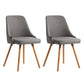 Colbie Set of 2 Replica Dining Chairs Fabric Wooden - Grey